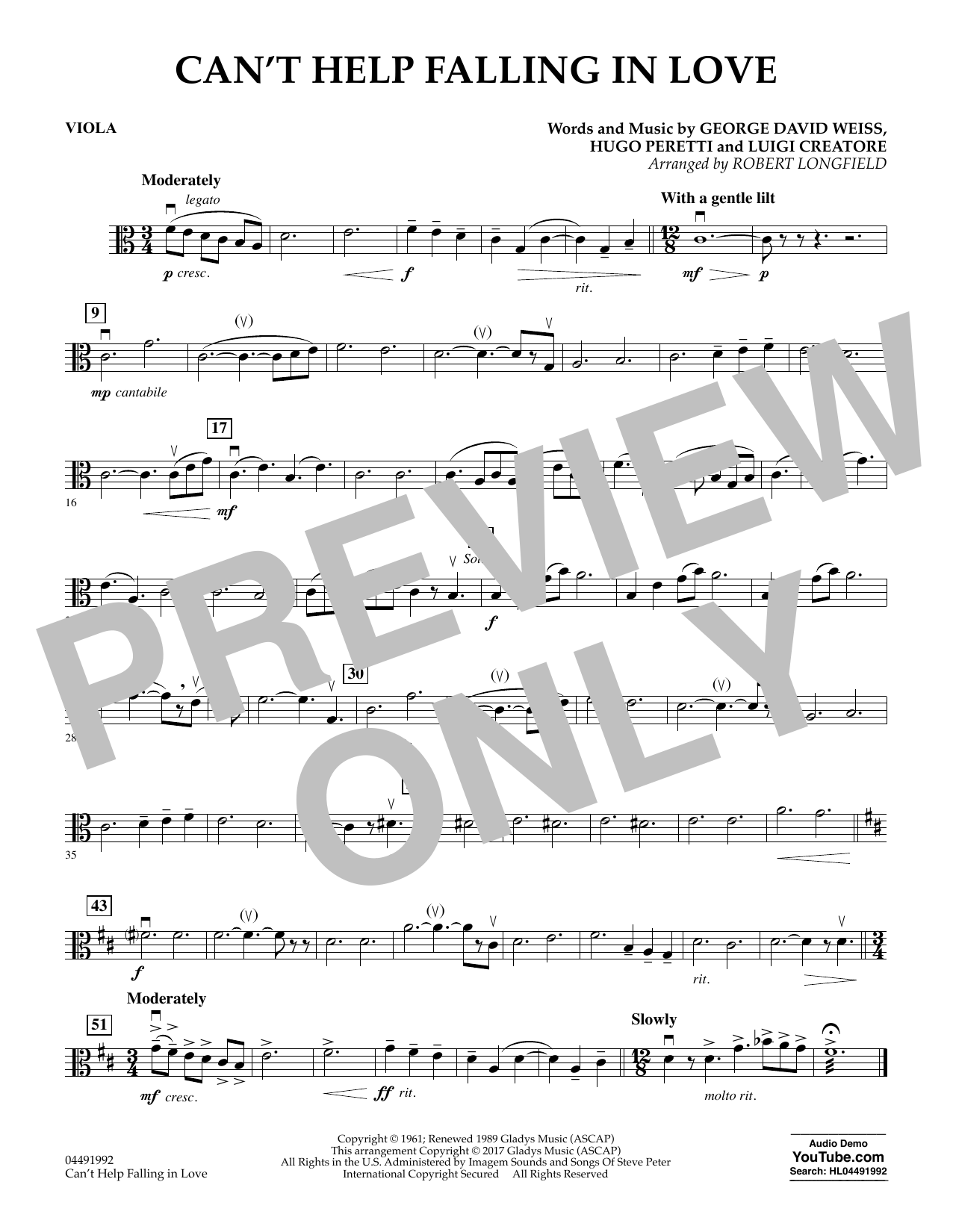 Produktgalerie: Seite 1 von 1 Can't Help Falling in Love - Viola, Elvis Presley, UB40