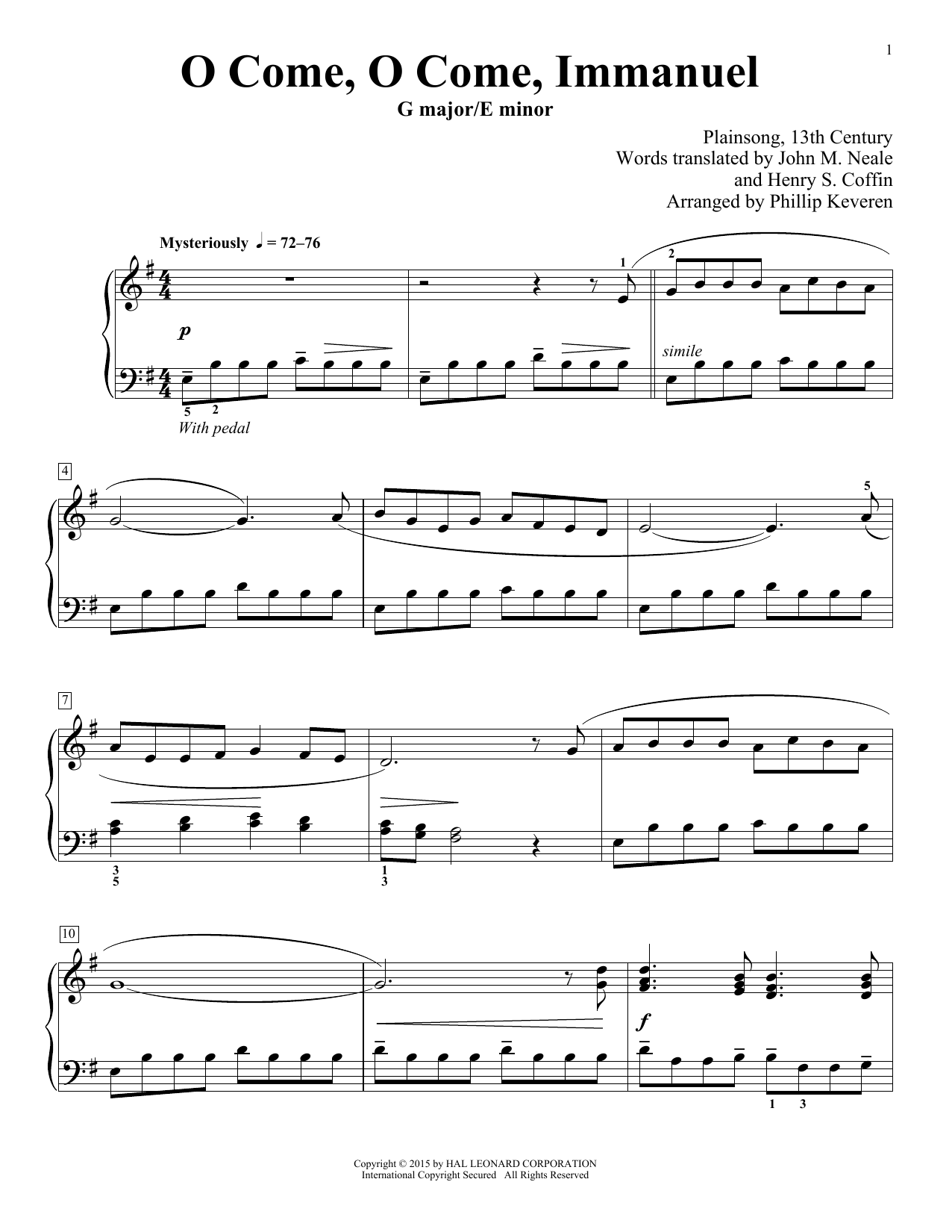 Product picture to: O Come, O Come Immanuel (arr. Phillip Keveren)