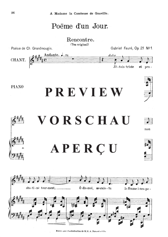 Product gallery: Page 2 of 5 Poème d'un jour (Rencontre) Op.21 No.1, , Medium Voice and Piano