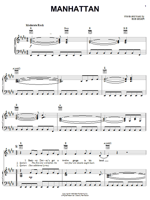 Produktgalerie: Seite 1 von 1 Manhattan, Bob Seger, Gesang, Gitarre, Klavier