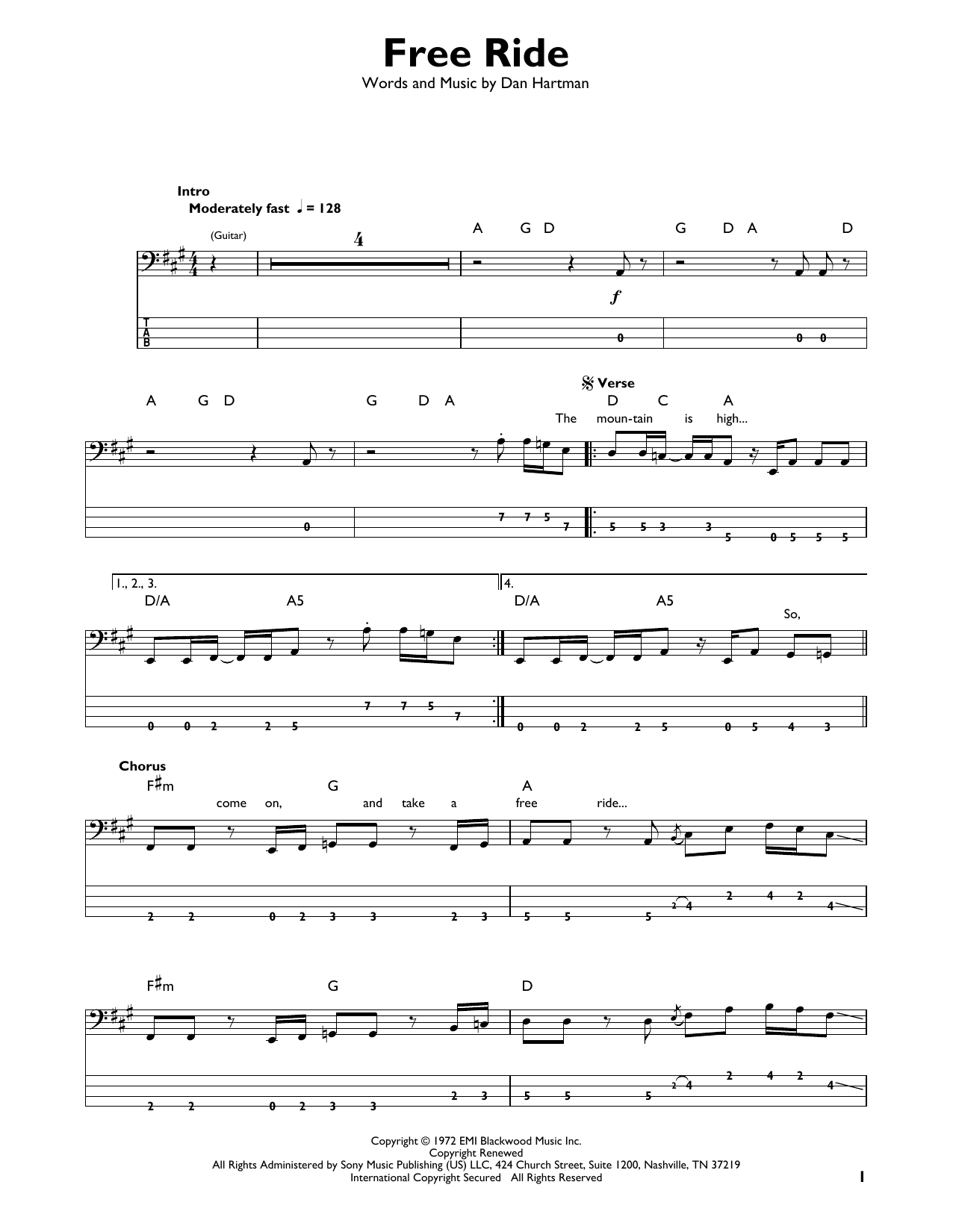 Produktgalerie: Seite 1 von 1 Free Ride, Edgar Winter Group, E-Bass, Gitarre