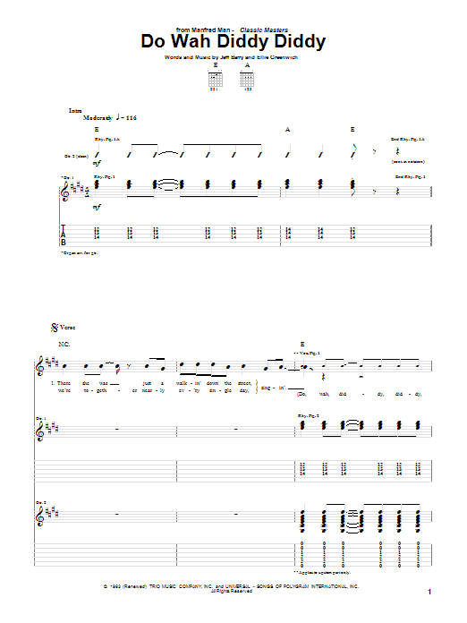 Produktgalerie: Seite 1 von 1 Do Wah Diddy Diddy, Manfred Mann, Gitarre