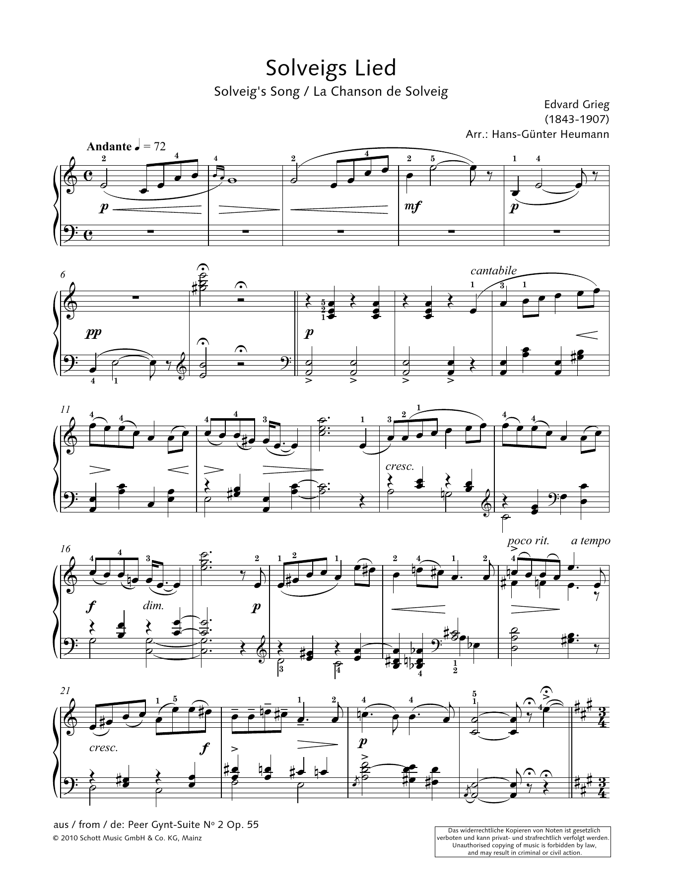 Product gallery: Page 1 of 1 Solveig's Song, Hans-Gunter Heumann