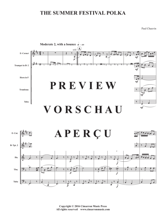 Produktgalerie: Seite 3 von 12 Summer Festival Polka , , (Blechbläserquintett)