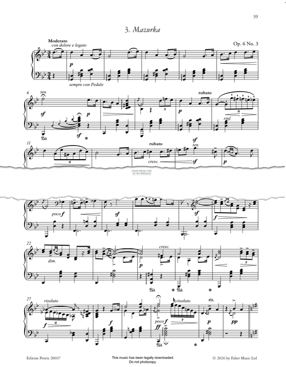 Produktgalerie: Seite 1 von 1 Mazurka (from Soirées musicales, Op. 6, No.3), Clara Schumann, Klavier