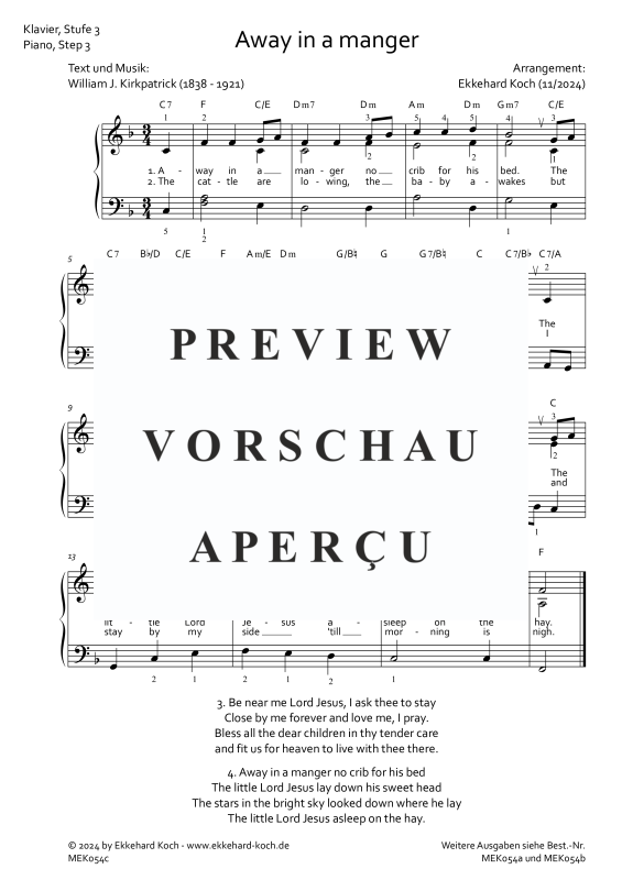 Product picture to: Away in a mangerKirkpatrick, William / Ekkehard Koch