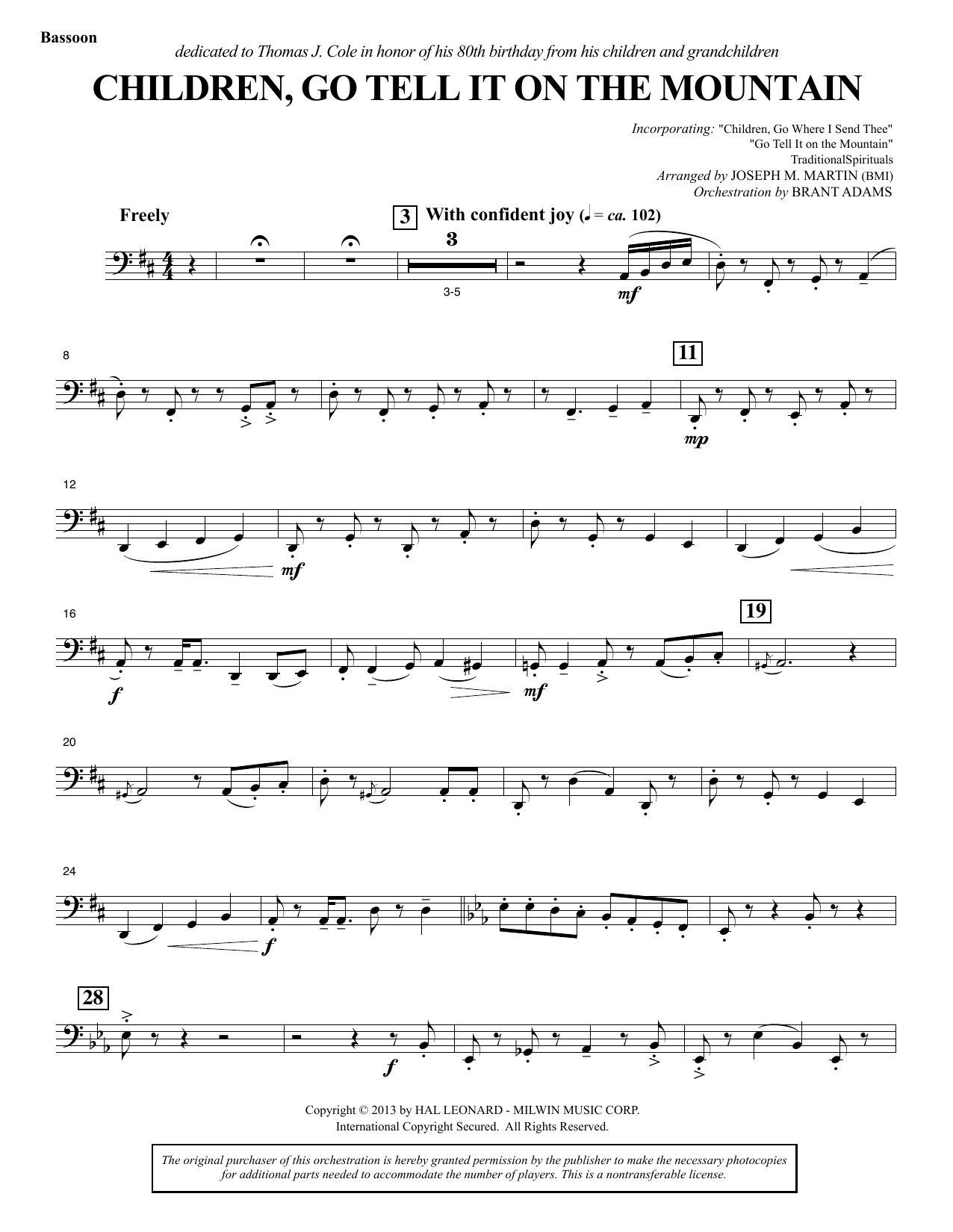 Produktbild zu: Children, Go Tell It on the Mountain - Bassoon