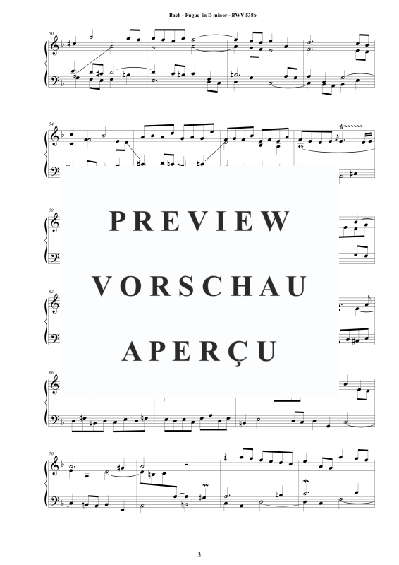 Produktgalerie: Seite 4 von 11 Fuge in D-Moll BWV 538b - Piano Version, , Klavier Solo