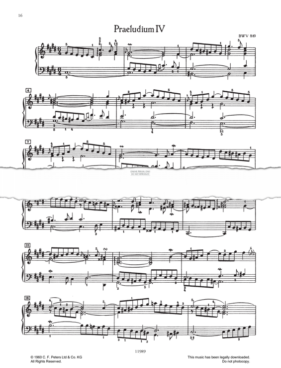 Produktbild zu: Prelude And Fugue No.4 in C# minor, BWV 849 (from 'The Well-Tempered Klavier Book I')