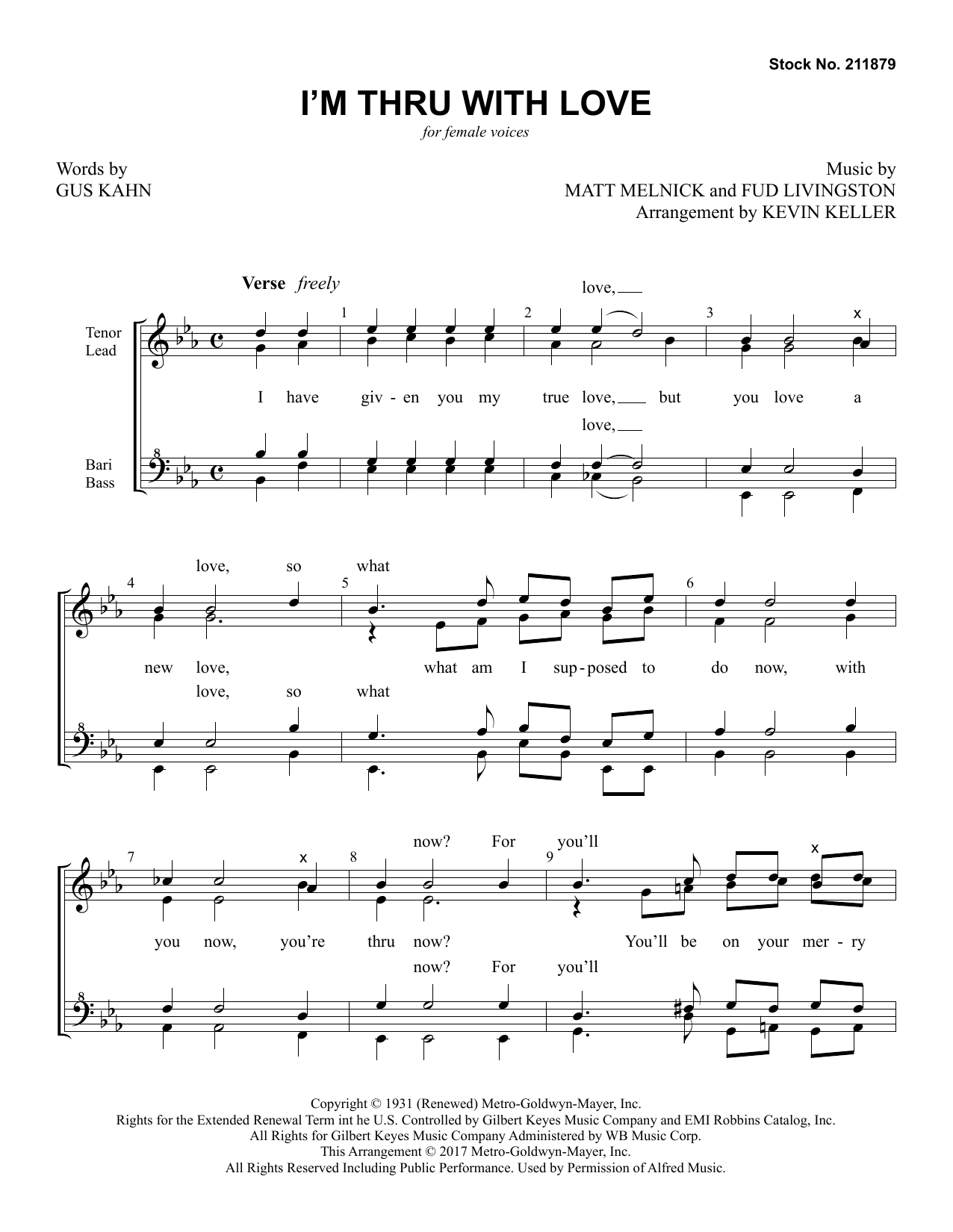 Produktgalerie: Seite 1 von 1 I'm Thru With Love (arr. Kevin Keller), Bing Crosby, Chor