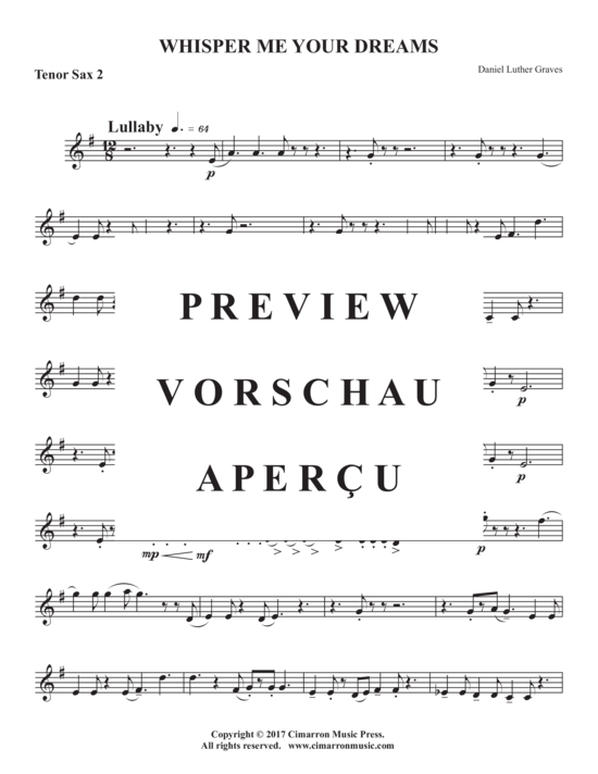 Product gallery: Page 14 of 17 Whisper Me Your Dreams , , (Saxophone Quintet AATTB)