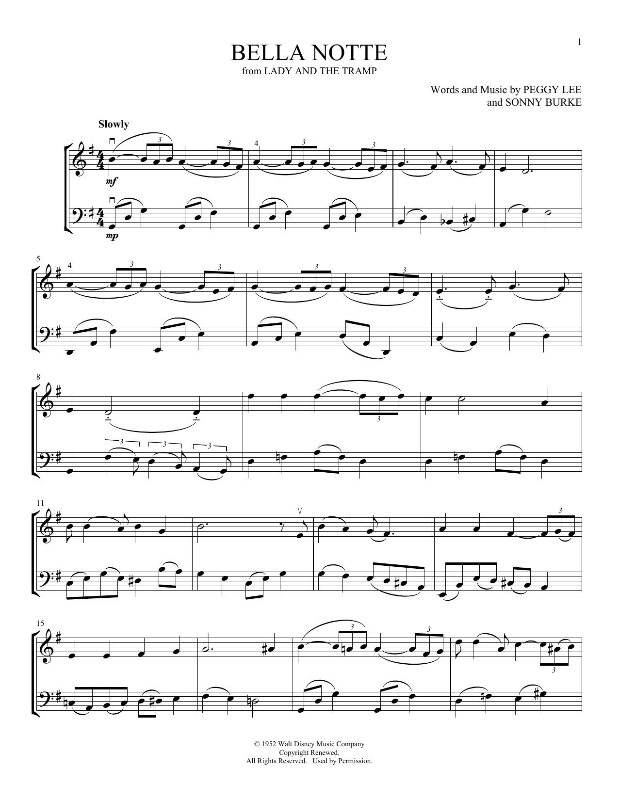 Produktgalerie: Seite 1 von 1 Bella Notte (from Lady And The Tramp) (arr. Michelle Hynson), Peggy Lee