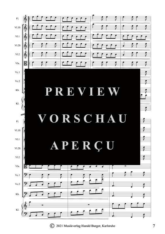 gallery: Burgbergsuite, , Gemischtes Ensemble für Streicher, Klavier & Flöte - Partitur