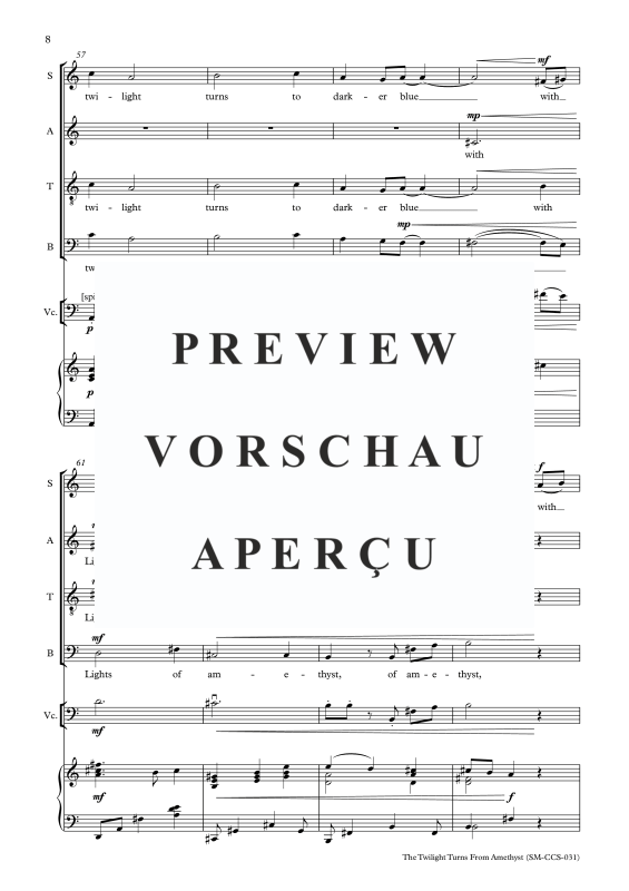 Produktgalerie: Seite 9 von 11 The Twilight turns from Amethyst, , Gemischter Chor, Cello und Klavier