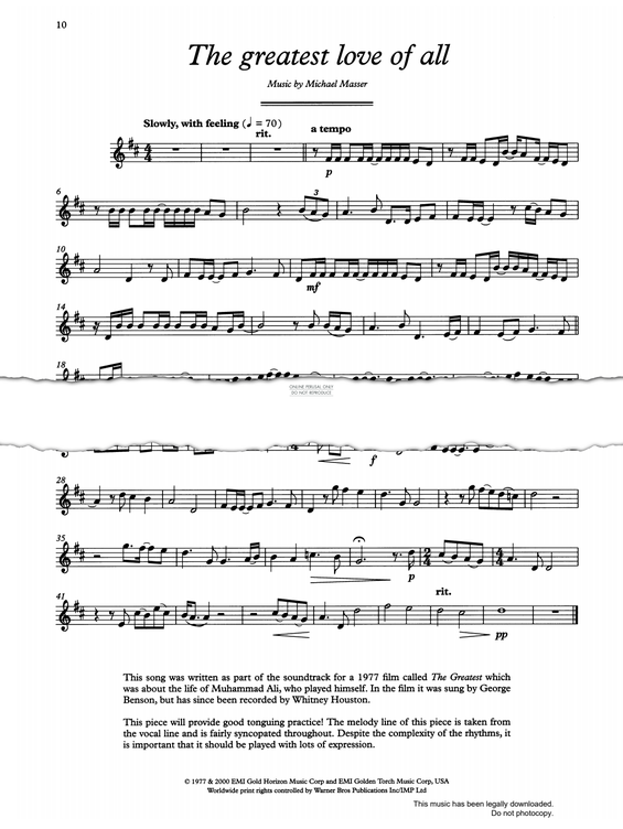 Product gallery: Page 1 of 1 The Greatest Love Of All, Michael Masser