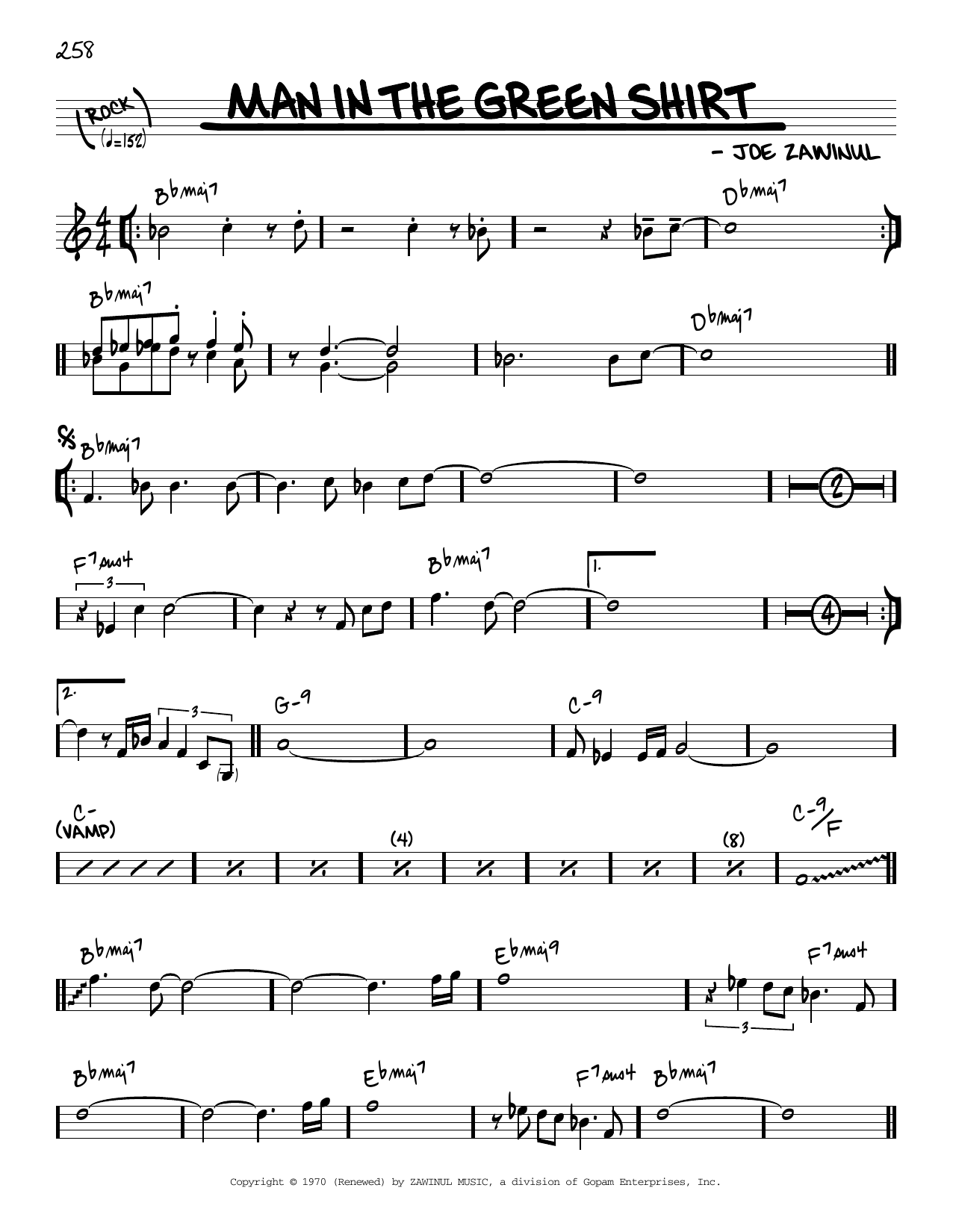 Product picture to: Man In The Green Shirt [Reharmonized version] (arr. Jack Grassel)