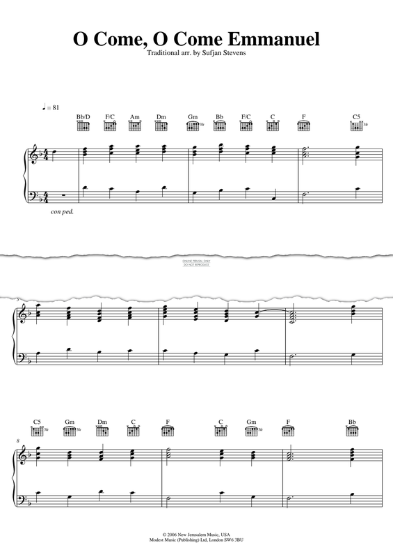 Produktgalerie: Seite 1 von 1 O Come O Come Emmanuel, Sufjan Stevens, Gitarre, Klavier