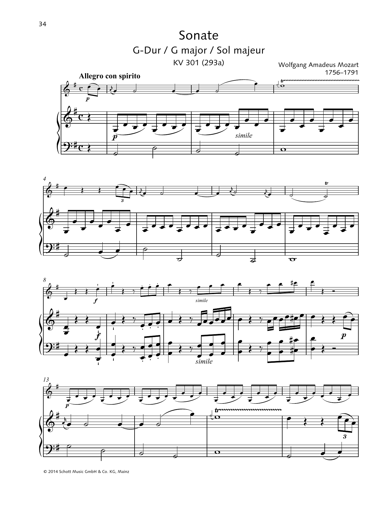 Produktbild zu: Sonata G Major