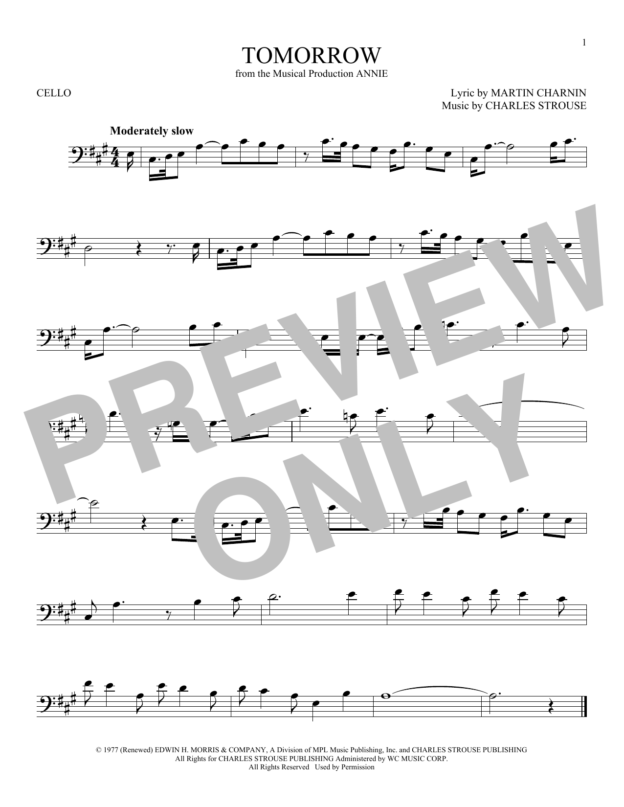 Produktgalerie: Seite 1 von 1 Tomorrow, Charles Strouse, Violoncello