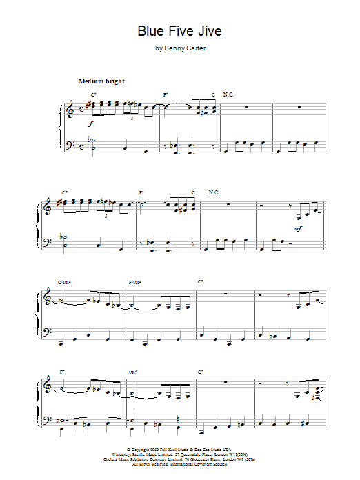 Product gallery: Page 1 of 1 Blue Five Jive, Benny Carter