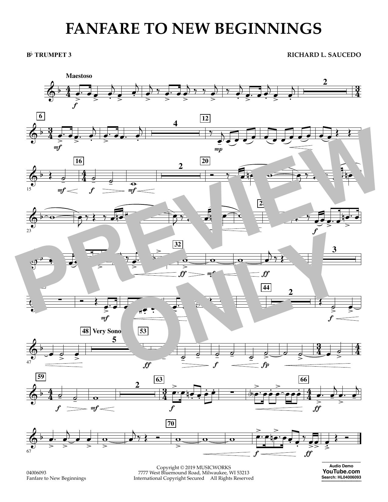 Produktbild zu: Fanfare for New Beginnings - Bb Trumpet 3