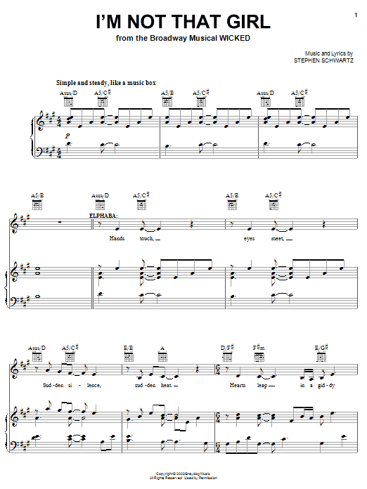 Produktbild zu: I'm Not That Girl (from Wicked)