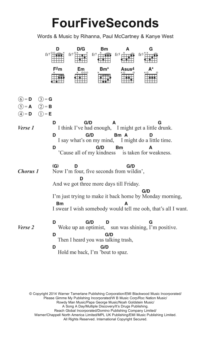 Produktbild zu:  FourFiveSeconds (featuring Kanye West and Paul McCartney) - Rihanna