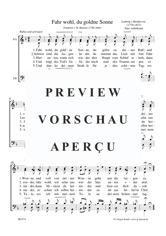 Produktbild zu: Fahr wohl, du goldne SonneLudwig van Beethoven