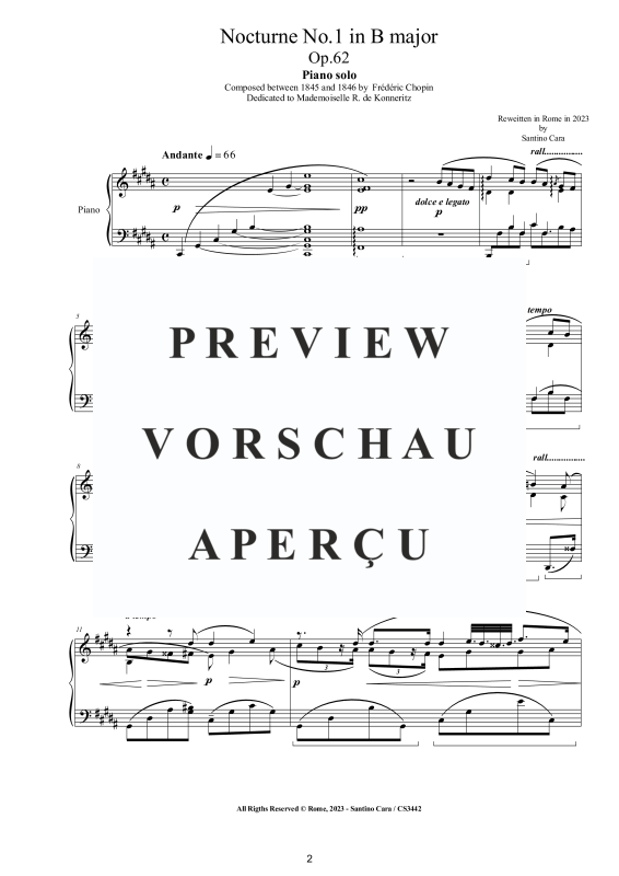 Product gallery: Page 3 of 9 Nocturne No. 1 in B major Op. 62, , Solo Piano