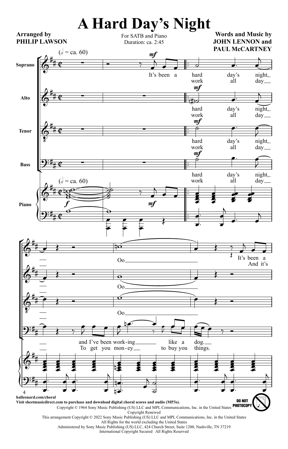 Produktbild zu: A Hard Day's Night (5 Beatles Songs) (arr. Philip Lawson)
