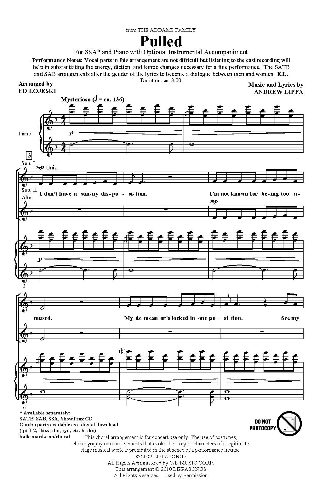 Produktgalerie: Seite 1 von 1 Pulled (from The Addams Family) (arr. Ed Lojeski), Andrew Lippa, Chor