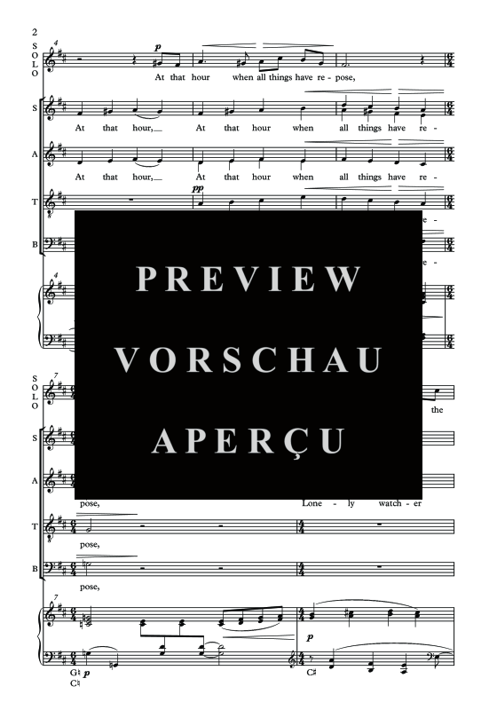 Produktgalerie: Seite 5 von 11 At that hour when all things have repose, , Sopran Solo, Gemischter Chor und Harfe