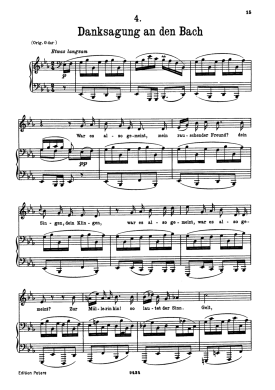Product picture to: Danksagung an den Bach, D.795-4 (Die Schöne Müllerin)Franz Schubert