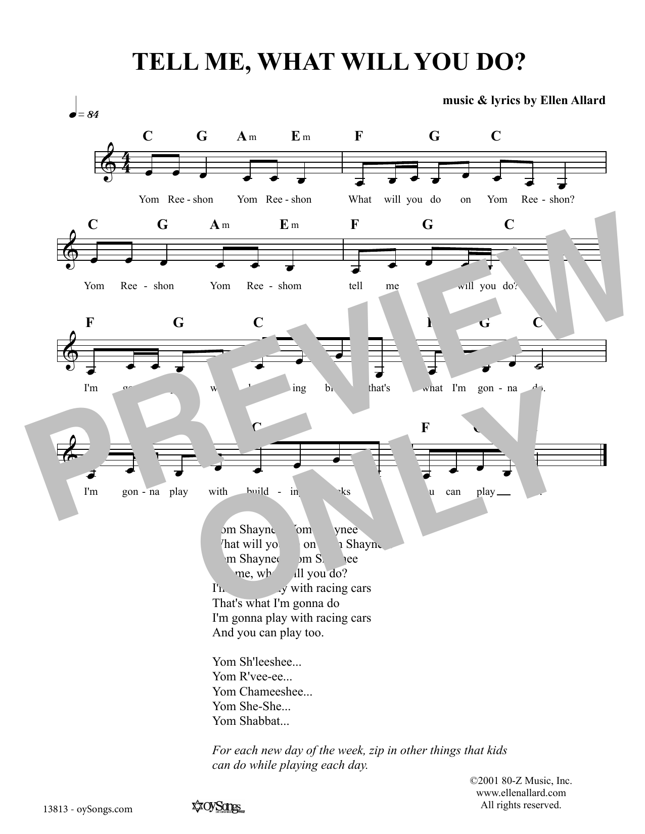 Produktgalerie: Seite 1 von 1 Tell Me What Will You Do, Ellen Allard, Melodieinstrument