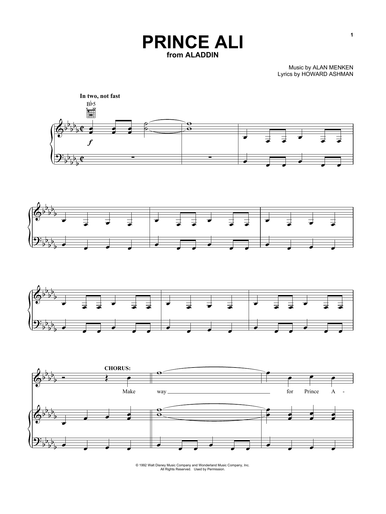 Product picture to:  Prince Ali (from Aladdin) - Alan Menken