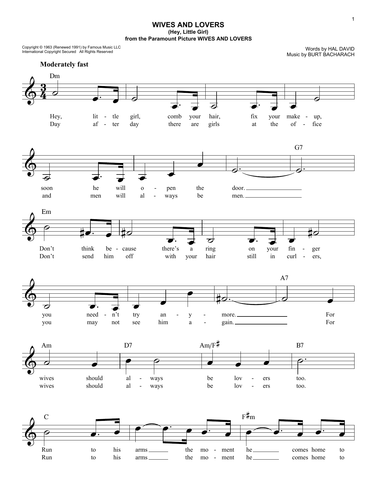 Produktbild zu: Wives And Lovers (Hey, Little Girl)