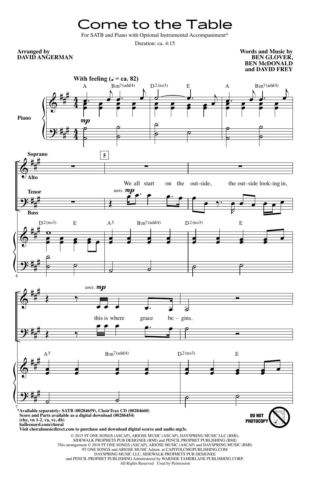 Produktbild zu: Come To The Table (arr. David Angerman)