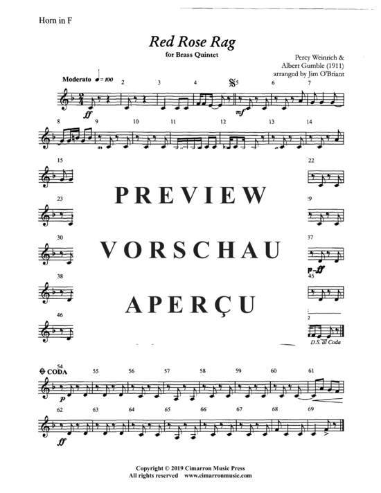 gallery: Red Rose Rag , , (Blechbläser Quintett)