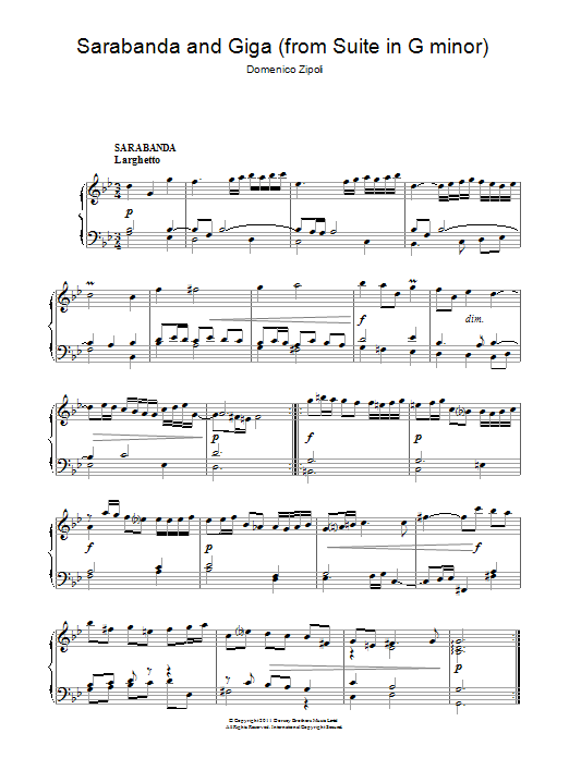 Product picture to: Sarabanda And Giga (from The Suite In G Minor)