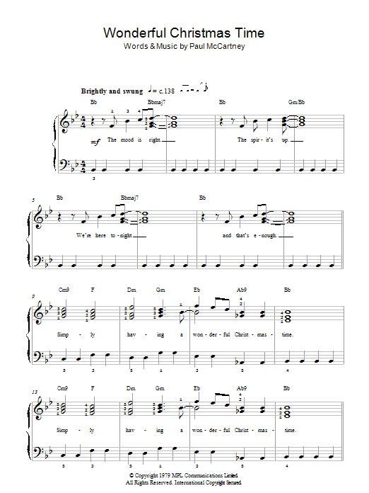 Produktgalerie: Seite 1 von 1 Wonderful Christmastime, Paul McCartney, Klavier