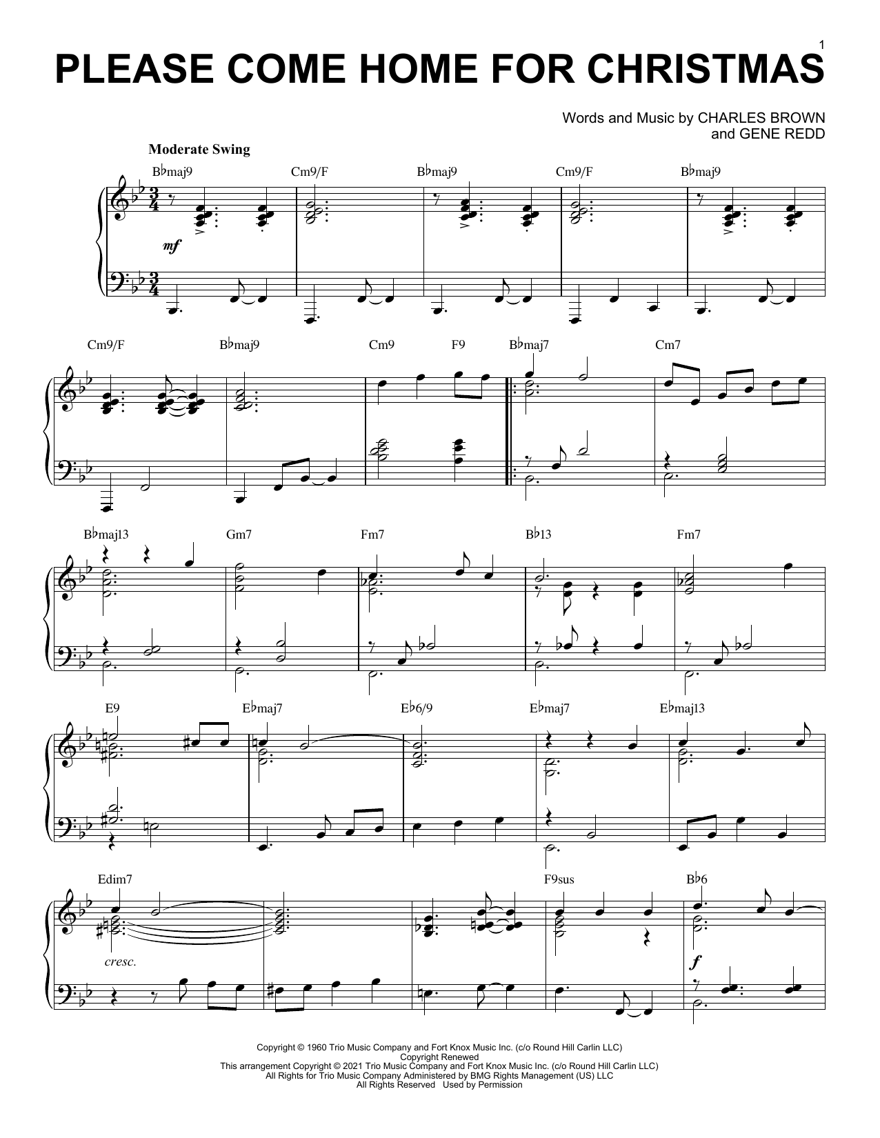 Product picture to: Please Come Home For Christmas [Jazz version] (arr. Brent Edstrom)
