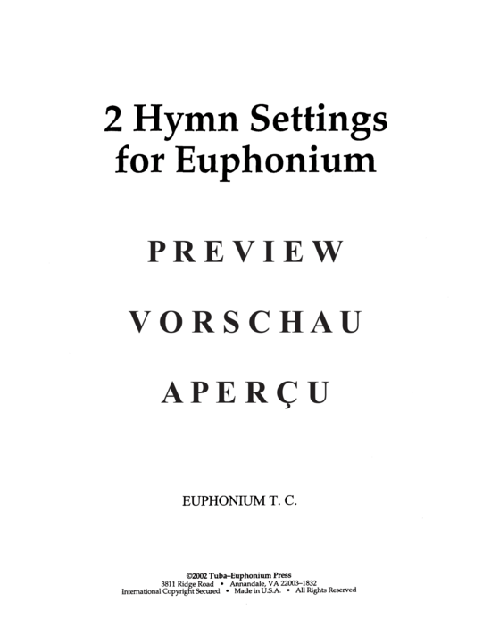 gallery: Two Hymn Settings , , (Euphonium + Klavier)