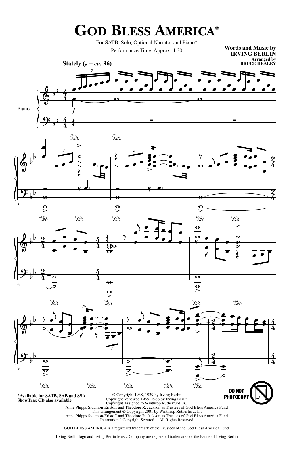 Product picture to: God Bless America (arr. Bruce Healey)