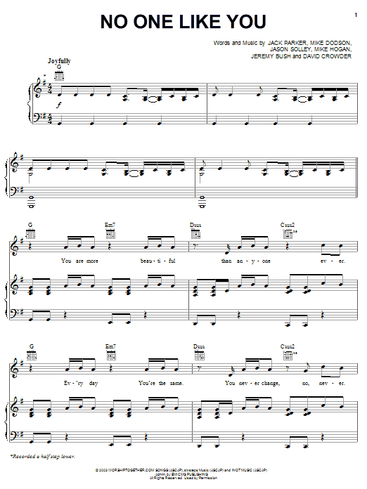 Produktgalerie: Seite 1 von 1 No One Like You, David Crowder Band, Gesang, Gitarre, Klavier