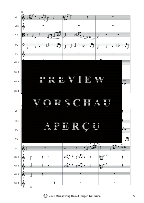 gallery: Des rêves avant le jour, , Gemischtes Ensemble für 4 Gitarren, Flöte und Streichquartett