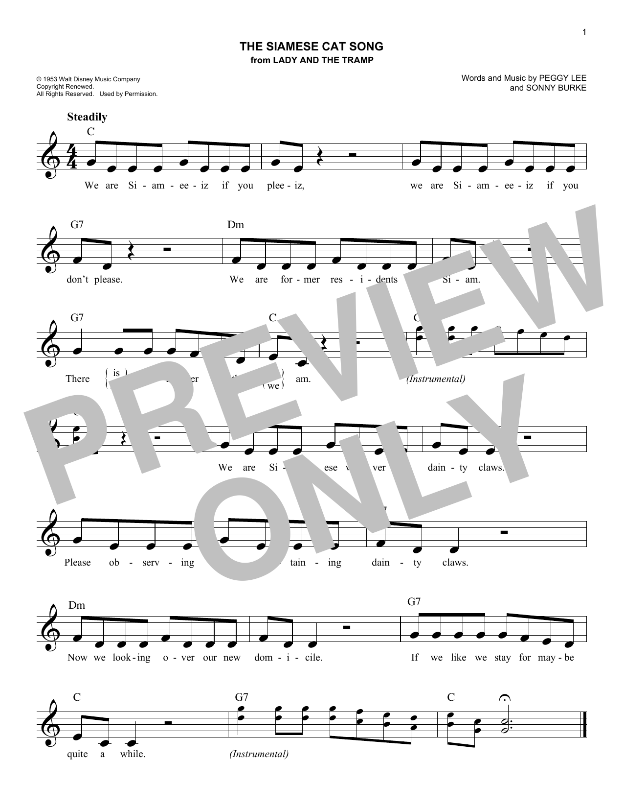 Produktbild zu: The Siamese Cat Song (from Lady And The Tramp)