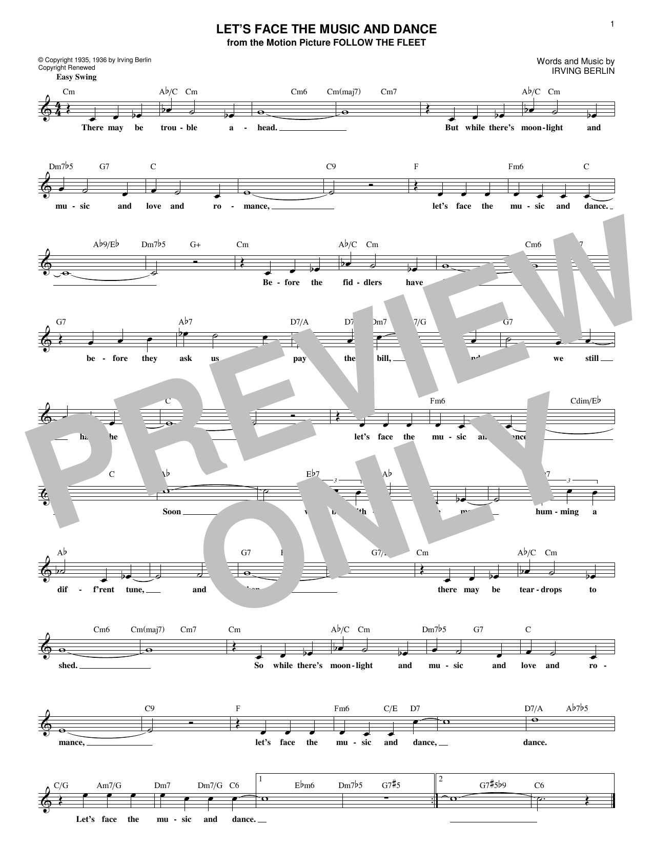 Product gallery: Page 1 of 1 Let's Face The Music And Dance, Irving Berlin