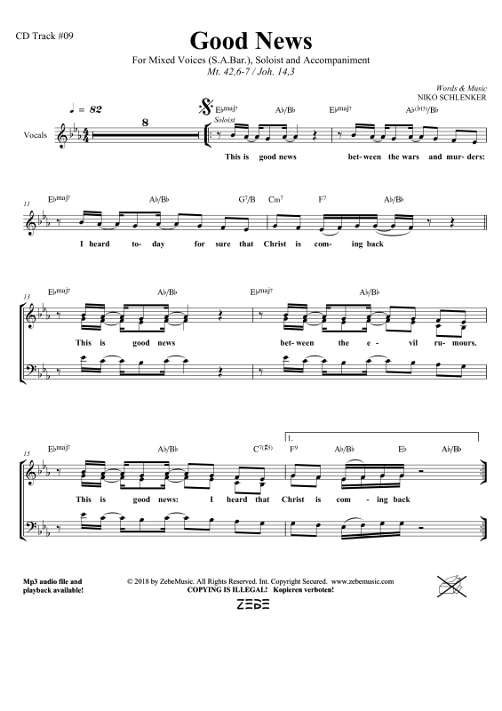 gallery: Good News, , Gemischter Chor SAM/Solo opt.und Klavier