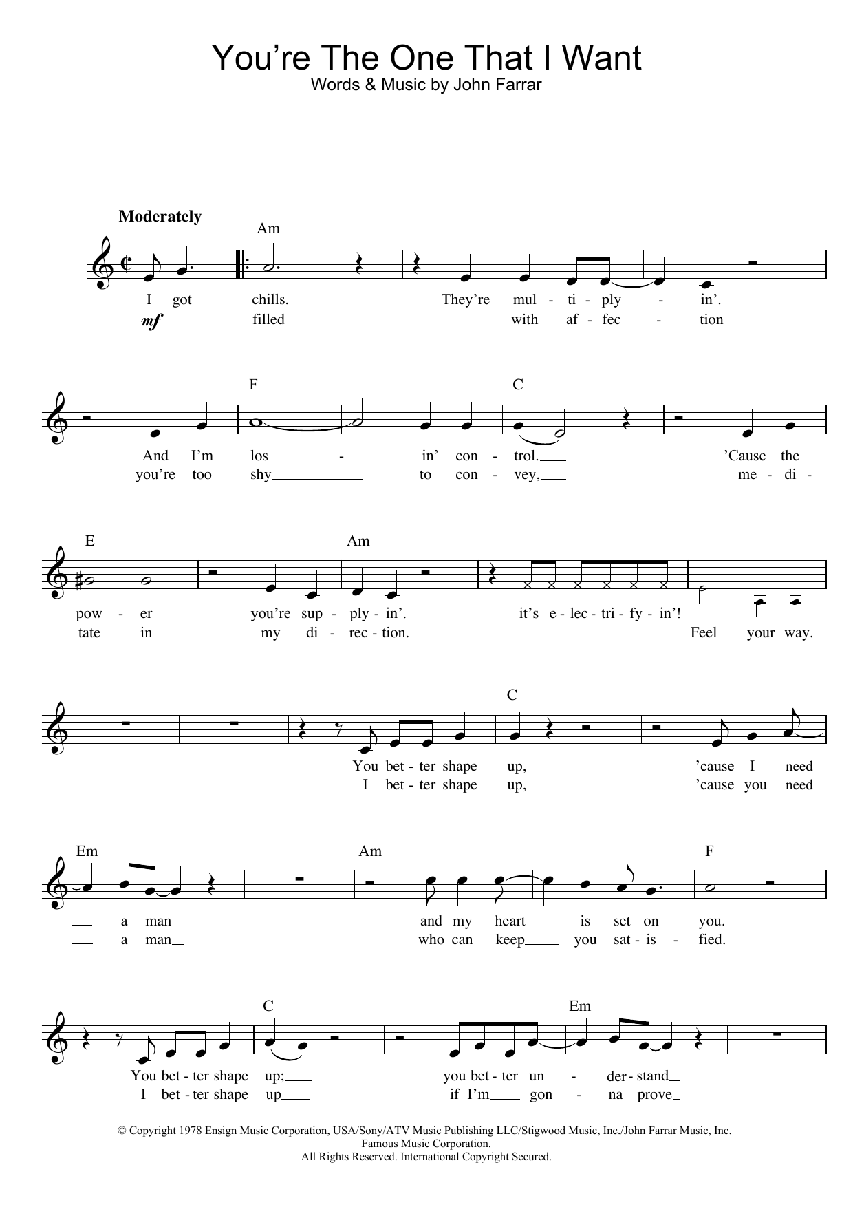 Produktbild zu: You're The One That I Want (from Grease)