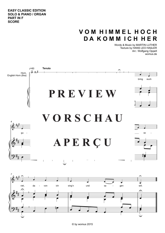Produktgalerie: Seite 2 von 3 Vom Himmel hoch , , (Horn in F + Klavier/Orgel)